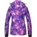 Women's Waterproof Ski Jacket Colorful Printed Fully Taped Seams Rain Coat Warm Winter Parka