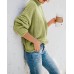 Grass Green Womens Turtleneck Oversized Sweaters Batwing Long Sleeve Pullover Loose Chunky Knit Jumper