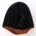 Brown Mens Daily Beanie Hat with Earflaps Warm Winter Hats Knit Skull Cap