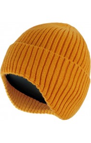 Yellow Mens Daily Beanie Hat with Earflaps Warm Winter Hats Knit Skull Cap