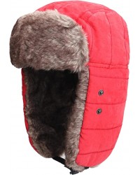 Red Trooper Trapper Hat Warm Winter Hats Hunting Hat with Mask Ear Flaps
